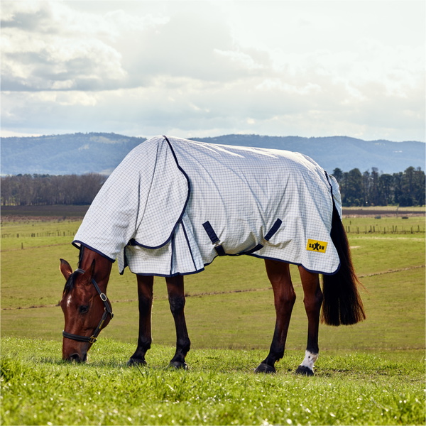 2026 Saxon Kool Coat Classic With Surcingles Combo Turnout Rug 1029980 - White / Navy